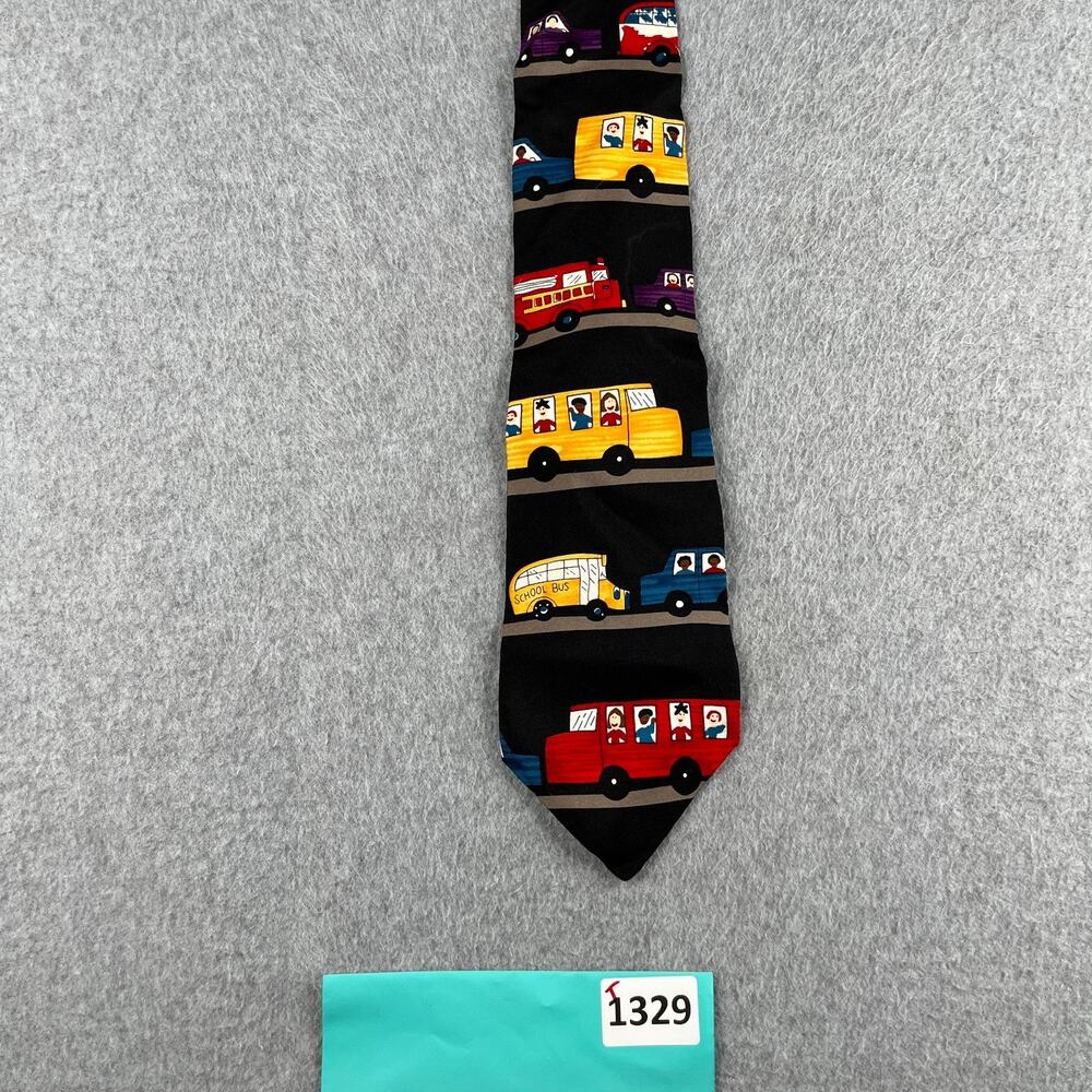 Save The Children Necktie Silk Tie School Bus Bumper to Bumper Made In USA